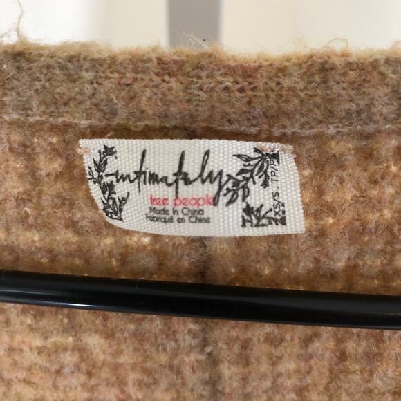 Intimately by Free People EUC Women's Brown V-Neck Acrylic Pullover Sweater XS/S - Picture 2 of 8